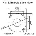 4 - 5.7m Pole Base Plate