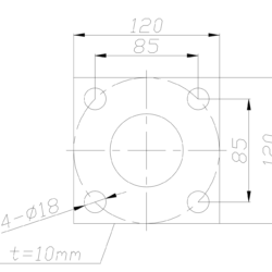 8 metre lighting pole base plate mounting hardware displayed by Light Planet Australia