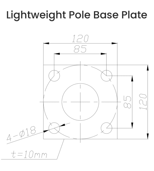 Lightweight Pole Base Plate ff